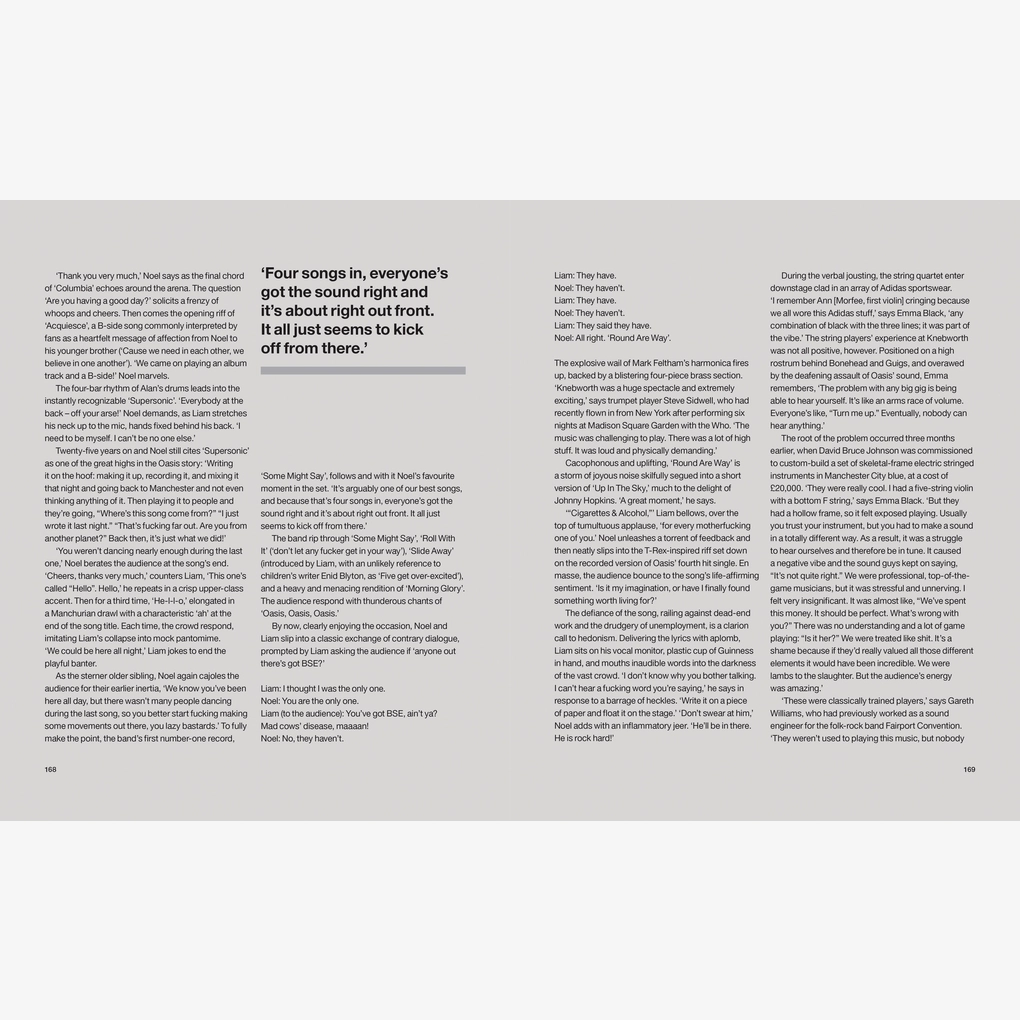 An interior spread of text